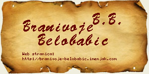 Branivoje Belobabić vizit kartica